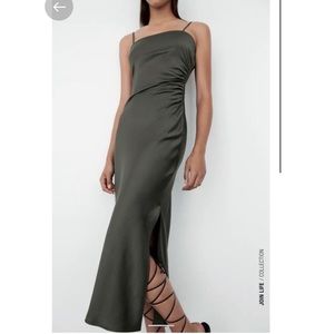 Zara Satin Camisole Midi Dress